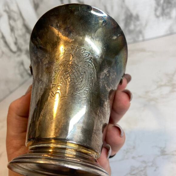 Vintage Yeoman Silver Plate on Brass Bucket Pitcher - Picture 5 of 5